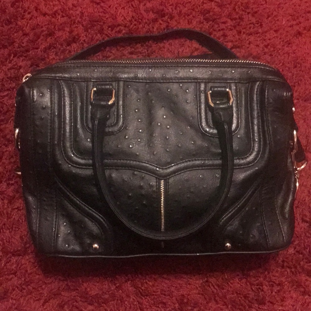 Rebecca Minkoff blk ostrich bag